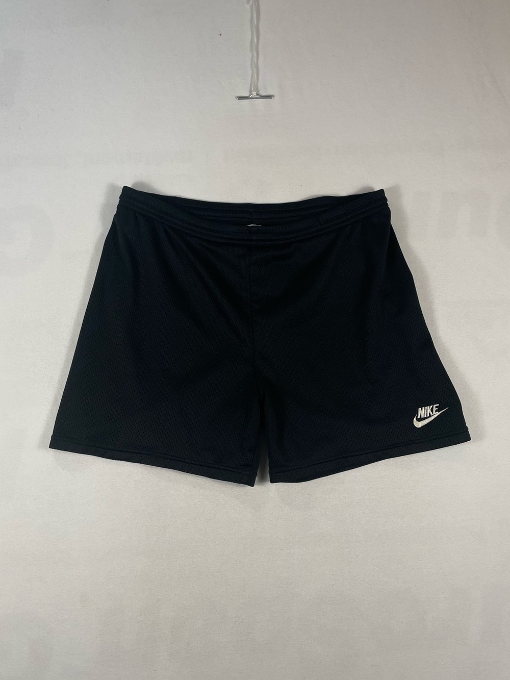 Vintage Nike Mesh Basketball Black 5" Shorts Drawstring Elastic Sz XL